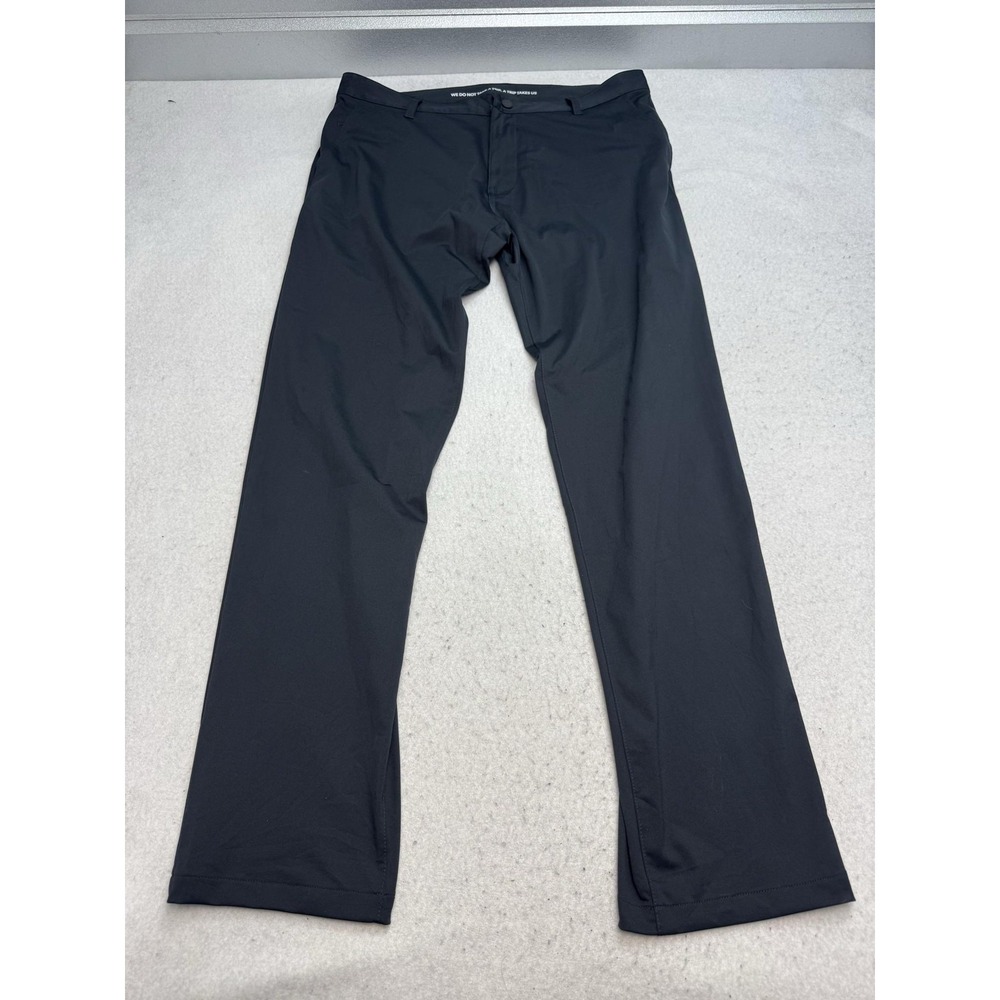Rhone Commuter Classic Pants Mens 36x34 Black Polyester Chino Straight Casual